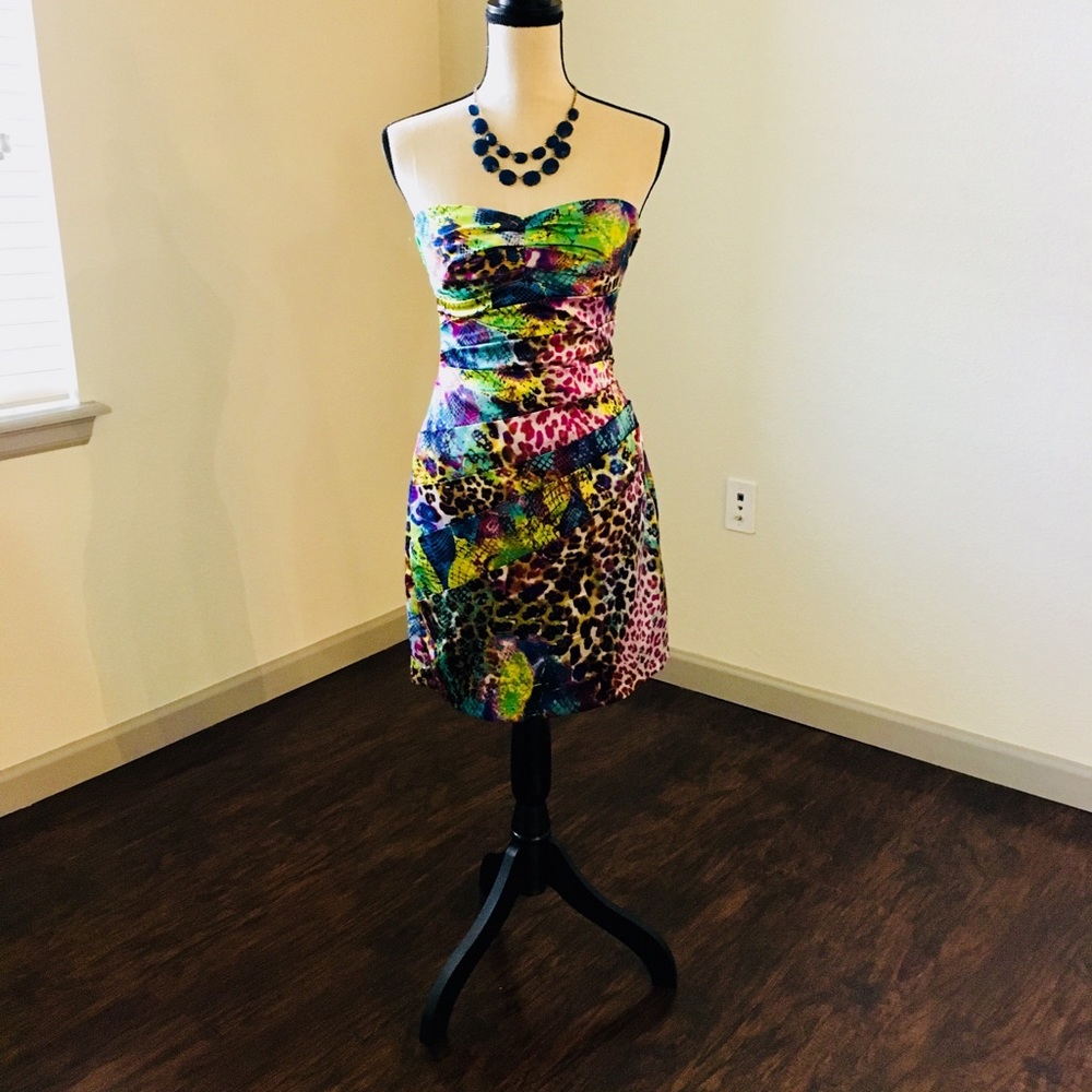 Beautiful Satin Like Strapless Dress